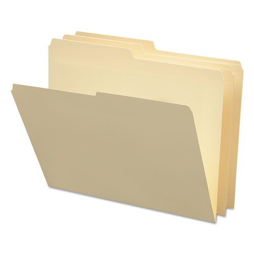 Picture of Manila File Folders, 1/2-Cut Tabs: Assorted, Letter Size, 0.75" Expansion, Manila, 100/Box