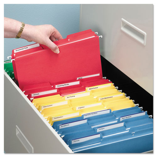 Picture of File Folders, 1/3 Cut Top Tab, Letter, Red, 100/Box