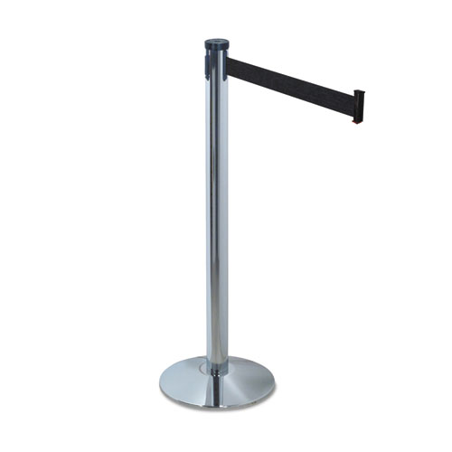 Picture of Adjusta-Tape Crowd Control Stanchion Posts Only, Polished Aluminum, 40" High, Silver, 2/Box
