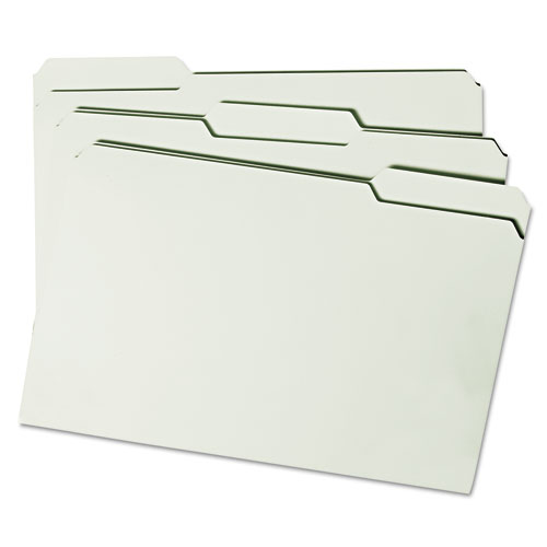 Picture of Expanding Recycled Heavy Pressboard Folders, 1/3-Cut Tabs: Assorted, Legal Size, 2" Expansion, Gray-Green, 25/Box