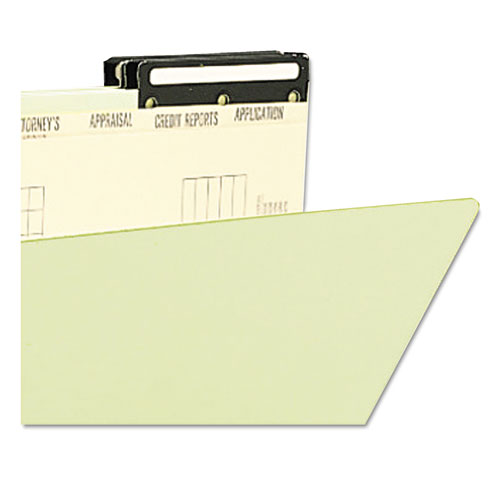 Picture of Pressboard Mortgage Folders, 1" Expansion, 8 Dividers, 1 Fastener, Legal Size, Green Exterior, 10/Box