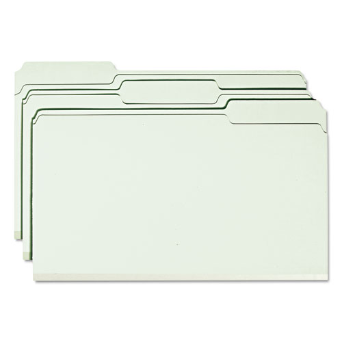 Picture of Expanding Recycled Heavy Pressboard Folders, 1/3-Cut Tabs: Assorted, Legal Size, 2" Expansion, Gray-Green, 25/Box