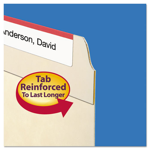 Picture of WaterShed Top Tab File Folders, 1/3-Cut Tabs: Assorted, Letter Size, 0.75" Expansion, Manila, 100/Box