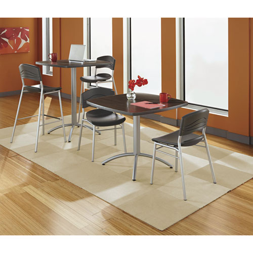 Picture of CafeWorks Chair, Supports Up to 225 lb, 18" Seat Height, Graphite Seat/Back, Silver Base, 2/Carton