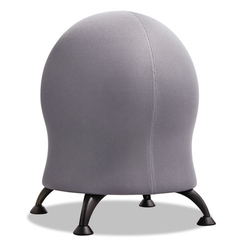 Picture of Zenergy Ball Chair, Backless, Supports Up to 250 lb, Gray Fabric Seat, Black Base