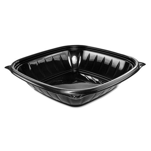 Picture of PresentaBowls Pro Black Square Bowls, 32 oz, 8.5 x 8.5 x 2, Plastic, 63/Bag, 4 Bags/Carton