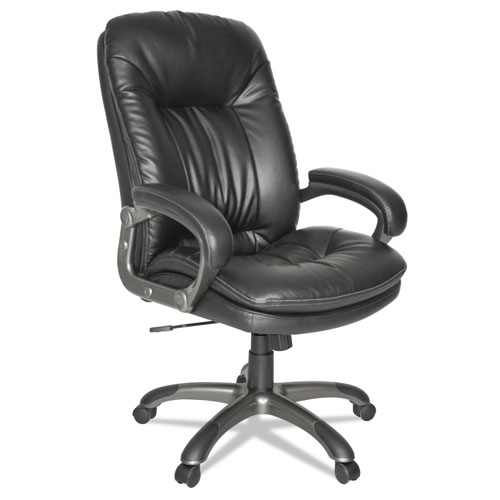 Picture of Executive Swivel/Tilt Bonded Leather High-Back Chair, Supports Up to 250 lb, 18.50" to 21.65" Seat Height, Black