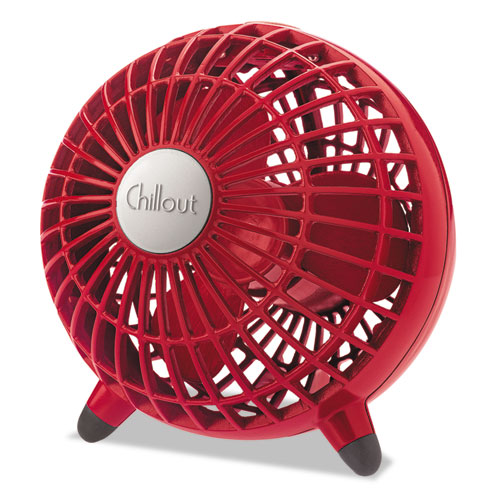 Picture of Chillout USB/AC Adapter Personal Fan, Red, 6" Diameter, 1 Speed