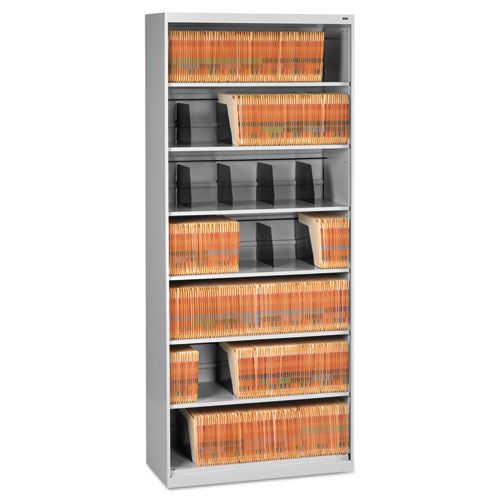 Picture of Fixed Shelf Open-Format Lateral File for End-Tab Folders, 7 Legal/Letter File Shelves, Light Gray, 36" x 16.5" x 87"