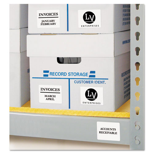 Picture of Permanent ID Labels w/ Sure Feed Technology, Inkjet/Laser Printers, 2 x 2.63, White, 15/Sheet, 15 Sheets/Pack