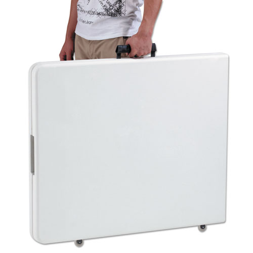Picture of Fold-in-Half Resin Folding Table, Rectangular, 72w x 29.63d x 29.25h, White