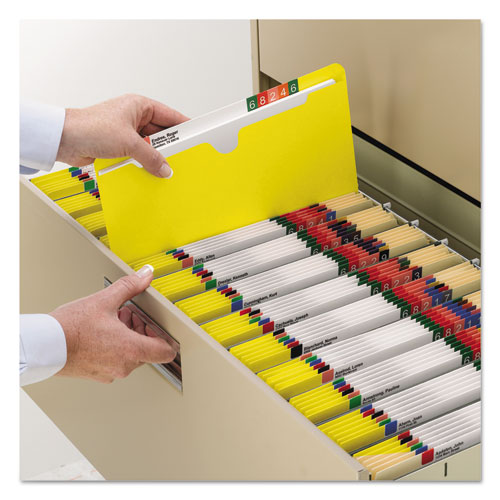 Picture of Colored File Jackets with Reinforced Double-Ply Tab, Straight Tab, Letter Size, Yellow, 100/Box