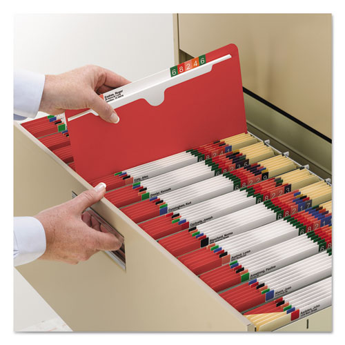 Picture of Colored File Jackets with Reinforced Double-Ply Tab, Straight Tab, Letter Size, Red, 100/Box