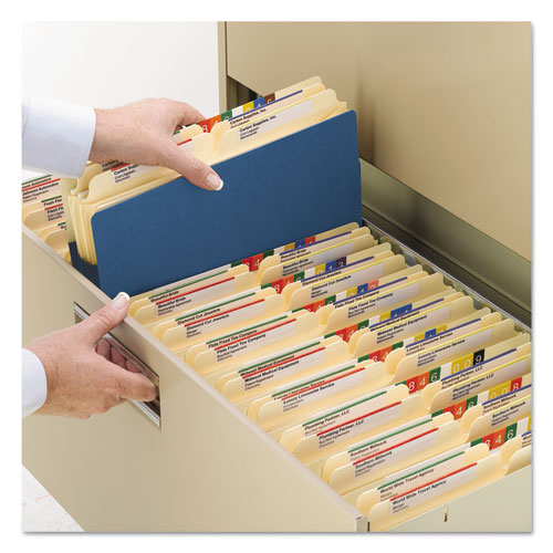 Picture of Colored File Pockets, 3.5" Expansion, Legal Size, Blue