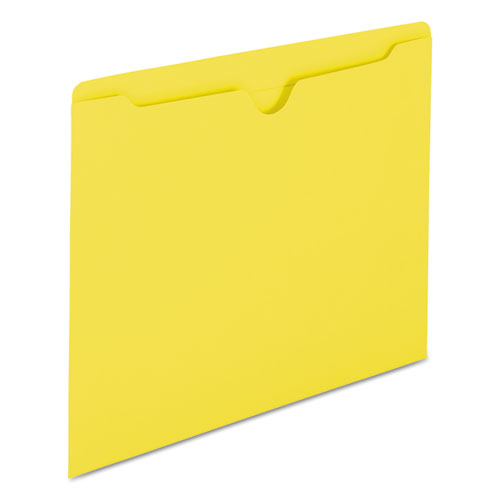 Picture of Colored File Jackets with Reinforced Double-Ply Tab, Straight Tab, Letter Size, Yellow, 100/Box