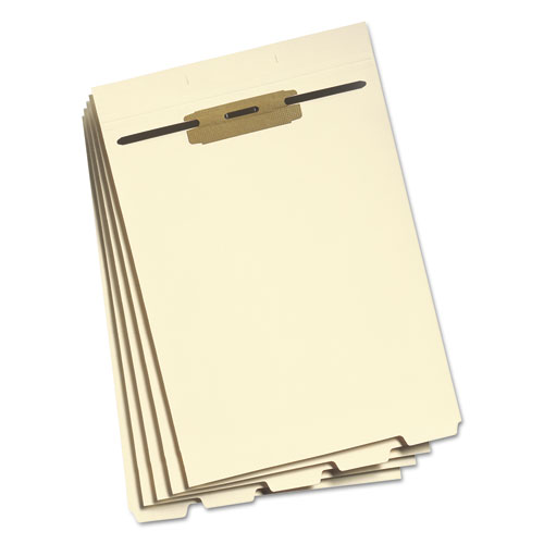 Picture of Stackable Folder Dividers with Fasteners, 1/5-Cut Bottom Tab, 1 Fastener, Letter Size, Manila, 4 Dividers/Set, 50 Sets