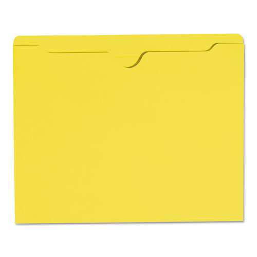 Picture of Colored File Jackets with Reinforced Double-Ply Tab, Straight Tab, Letter Size, Yellow, 100/Box