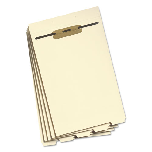 Picture of Stackable Folder Dividers with Fasteners, 1/5-Cut Bottom Tab, 1 Fastener, Legal Size, Manila, 4 Dividers/Set, 50 Sets