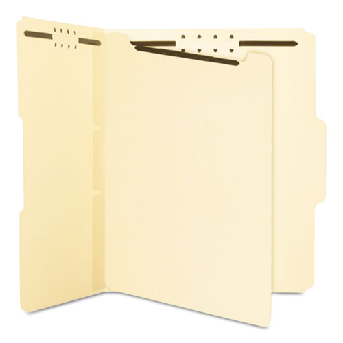 Picture of Self-Adhesive Folder Dividers with Twin-Prong Fasteners for Top/End Tab Folders, 1 Fastener, Letter Size, Manila, 25/Pack