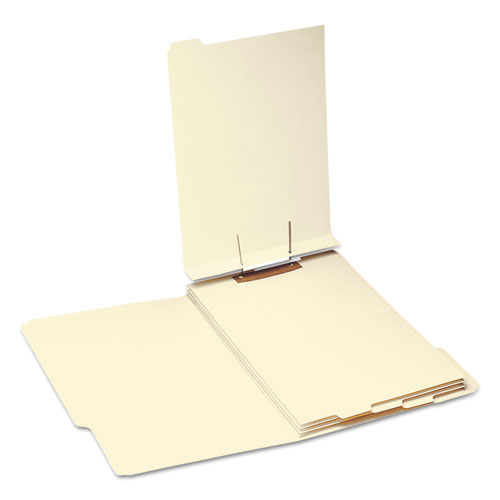 Picture of Stackable Folder Dividers with Fasteners, 1/5-Cut Bottom Tab, 1 Fastener, Legal Size, Manila, 4 Dividers/Set, 50 Sets