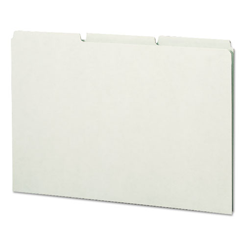 Picture of Recycled Blank Top Tab File Guides, 1/3-Cut Top Tab, Blank, 8.5 x 14, Green, 50/Box