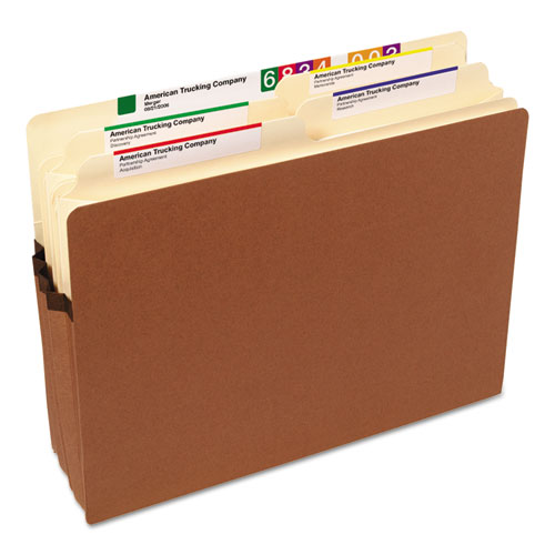 Picture of Redrope Drop Front File Pockets, 3.5" Expansion, Letter Size, Redrope, 50/Box