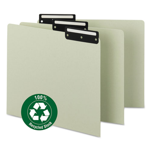 Picture of Recycled Blank Top Tab File Guides, 1/3-Cut Top Tab, Blank, 8.5 x 11, Green, 50/Box