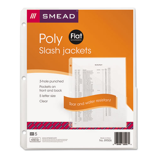 Organized+Up+Poly+Slash+Jackets%2C+2-Sections%2C+Letter+Size%2C+Clear%2C+5%2Fpack