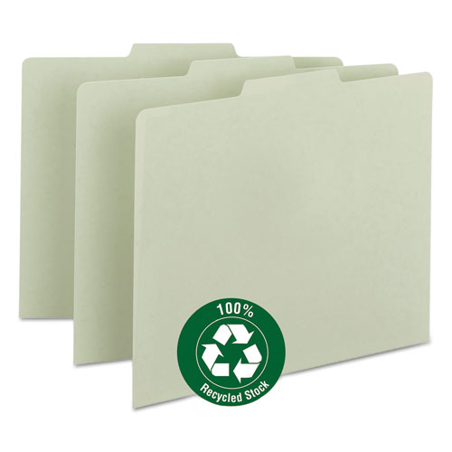 Picture of Recycled Blank Top Tab File Guides, 1/3-Cut Top Tab, Blank, 8.5 x 11, Green, 100/Box