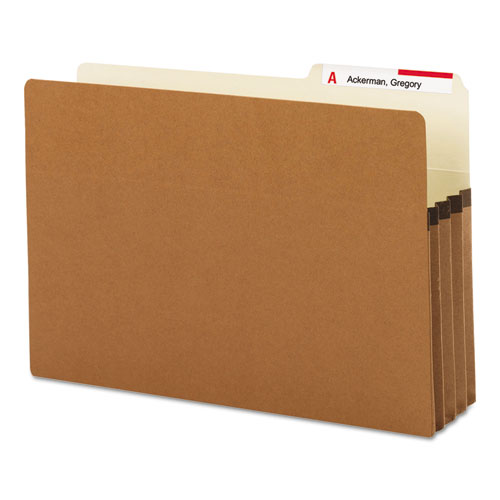 Picture of Redrope Drop Front File Pockets with 2/5-Cut Guide Height Tabs, 3.5" Expansion, Legal Size, Redrope, 25/Box