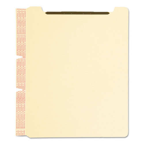 Picture of Self-Adhesive Folder Dividers with Twin-Prong Fasteners for Top/End Tab Folders, 1 Fastener, Letter Size, Manila, 25/Pack