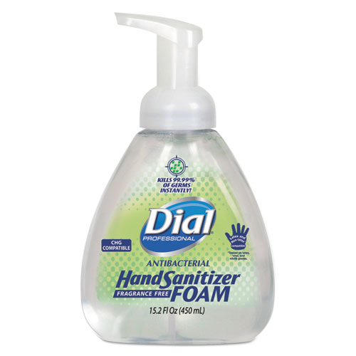 Picture of Antibacterial Foam Hand Sanitizer, 15.2 oz Pump Bottle, Fragrance-Free, 4/Carton