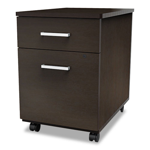 Picture of Trento Line Mobile Pedestal File, Left or Right, 2-Drawers: Box/File, Legal/Letter, Mocha, 16.5" x 19.75" x 23.63"