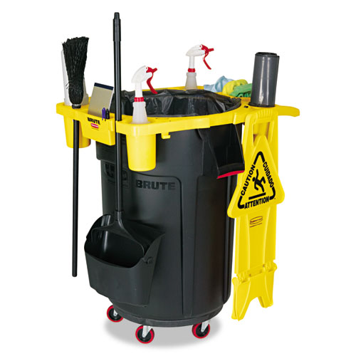 Picture of BRUTE Standard Brute Rim Caddy, Four Compartments, Fits 32.5" Diameter Cans, 26.5 x 6.75, Yellow