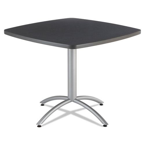 Picture of CafeWorks Cafe-Height Table, Square, 36" x 36" x 30", Graphite Granite/Silver