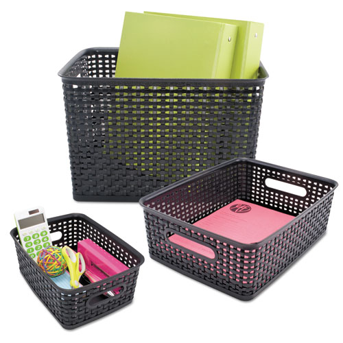 Picture of Weave Bins, 9.88 x 7.38 x 4, Black, 3/Pack