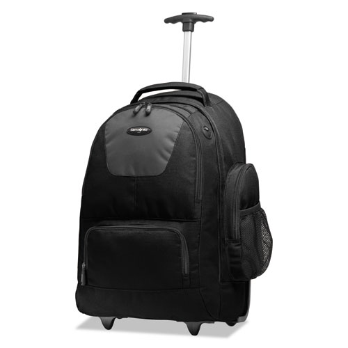 Picture of Rolling Backpack, Fits Devices Up to 15.6", Polyester, 14 x 8 x 21, Black/Charcoal