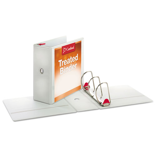 Picture of Treated ClearVue Locking Slant-D Ring Binder, 3 Rings, 5" Capacity, 11 x 8.5, White