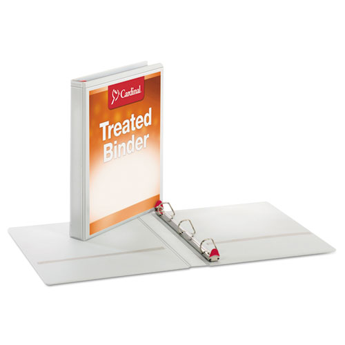 Picture of Treated ClearVue Locking Slant-D Ring Binder, 3 Rings, 1" Capacity, 11 x 8.5, White