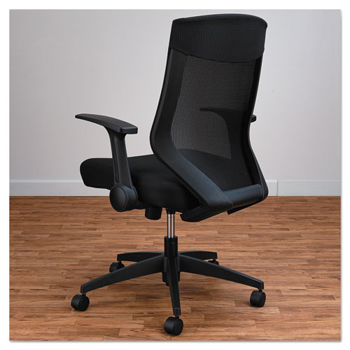 Picture of Alera EB-K Series Synchro Mid-Back Flip-Arm Mesh Chair, Supports Up to 275 lb, 18.5" to 22.04" Seat Height, Black