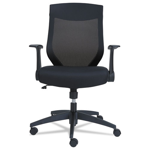 Picture of Alera EB-K Series Synchro Mid-Back Flip-Arm Mesh Chair, Supports Up to 275 lb, 18.5" to 22.04" Seat Height, Black