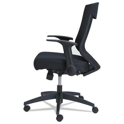 Picture of Alera EB-K Series Synchro Mid-Back Flip-Arm Mesh Chair, Supports Up to 275 lb, 18.5" to 22.04" Seat Height, Black