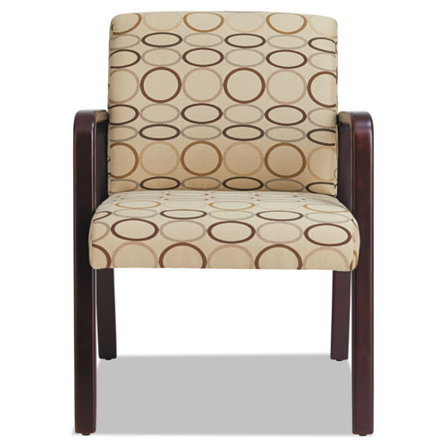Picture of Alera Reception Lounge WL Series Guest Chair, 24.21" x 24.8" x 32.67", Tan Seat, Tan Back, Mahogany Base