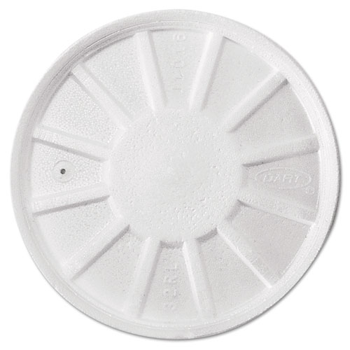 Picture of Vented Foam Lids, 8 oz to 60 oz Cups, White, 50/Pack, 10 Packs/Carton