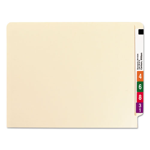 Picture of Heavyweight Manila End Tab Folders, 9.5" High Front, Straight 1-Ply Tabs, Letter Size, 0.75" Expansion, Manila, 100/Box