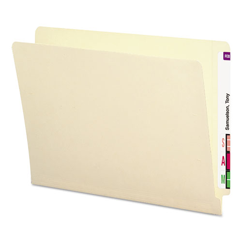 Picture of End Tab Folders with Antimicrobial Product Protection, Straight Tabs, Letter Size, 0.75" Expansion, Manila, 100/Box