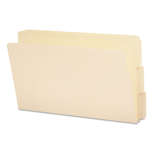 Picture of Heavyweight Manila End Tab Folders, 9" High Front, Reinforced 1/3-Cut Tabs: Assorted, Legal, 0.75" Expansion, Manila, 100/Box