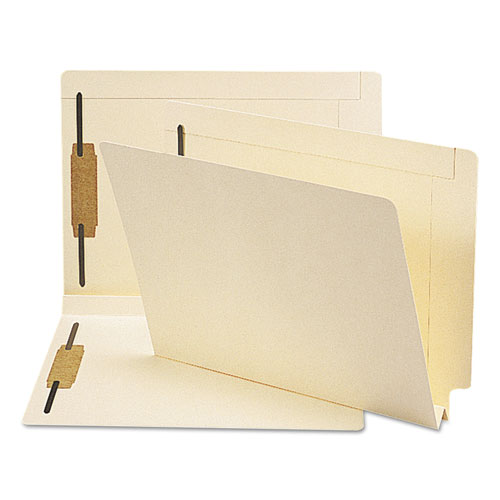 Picture of End Tab W-Fold Fastener Folders with Reinforced Tabs, 1.5" Expansion, 2 Fasteners, Letter Size, Manila, 50/Box