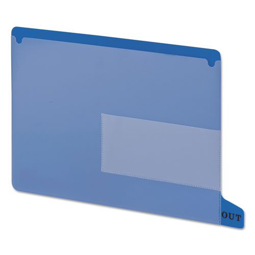 Picture of Colored Poly Out Guides with Pockets, 1/3-Cut End Tab, Out, 8.5 x 11, Blue, 25/Box