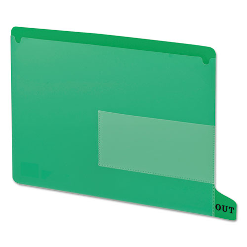 Picture of Colored Poly Out Guides with Pockets, 1/3-Cut End Tab, Out, 8.5 x 11, Green, 25/Box